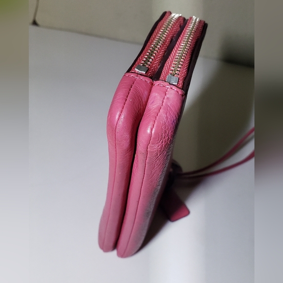 Coach Poppy Pink Zippered Wristlet - Picture 12 of 13